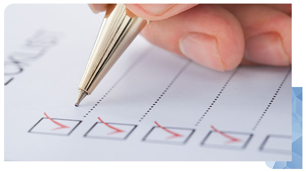 close up of checklist when hiring virtual assistants